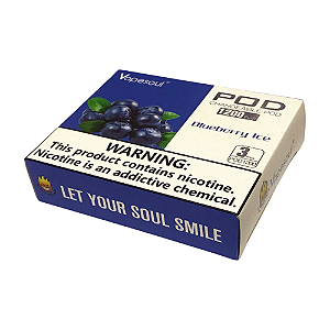 Refil Vapesoul Pod 1200 Puffs - Blueberry Ice (Caixa com 3 Unidades)