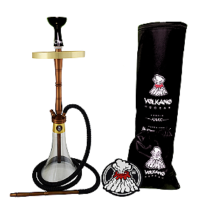 Narguile Médio Volkano Hookah Anak - Bronze c/ Dourado