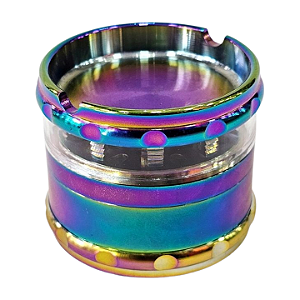 Dichavador Grande De Metal Com Cinzeiro Na Tampa