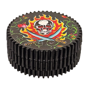 Dichavador De Metal Engrenagem Preto Caveira (5,5x2cm) - 3 Partes