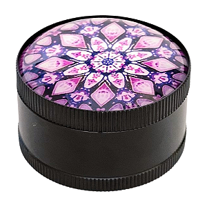 Dichavador De Metal Mandala Roxo (5x3cm) - 3 Partes