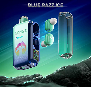 Pod Descartavel AiRMEZ com Fone de Ouvido 2 in 1 - Blue Razz Ice