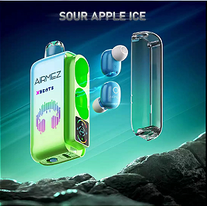Pod Descartavel AiRMEZ com Fone de Ouvido 2 in 1 - Sour Apple Ice