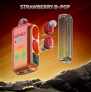 Pod Descartavel AiRMEZ com Fone de Ouvido 2 in 1 - Strawberry B-Pop