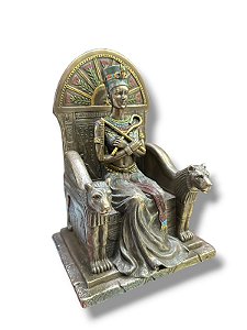 Nefertiti em seu Trono - Peça Decorativa Egipcia