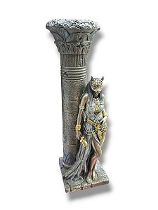 Bastet Pilar para Vela - Peça Decorativa Egipcia