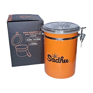 Pote Hermetico Aço Inoxidavel Sadhu Laranja - 1,762ml