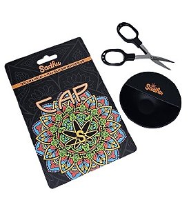 Kit Tesoura Metal + Cuia Silicone Multicolor - Sadhu