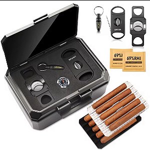 Caixa Umidora Para Charuto Lihtun - Kit completo