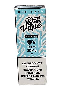 Líquido Juice Nicsalt Born To Vape - Strawberry Ice Cream 35mg - 30ml