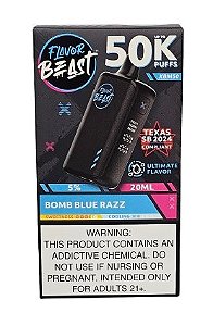 Pod Descartavel Flavor Beast 50.000 Puff - Bomb Blue Razz