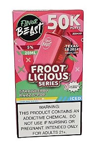 Pod Descartavel Flavor Beast Frootlicious Series 50.000 Puff - Strawberry Razz B-Pop