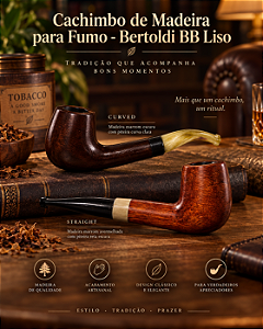 Cachimbo de Madeira para Fumo - Bertoldi BB Liso
