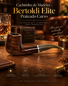 Cachimbo de Madeira - Bertoldi Elite Prateado Curvo