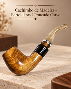 Cachimbo de Madeira - Bertoldi Anel Prateado Curvo