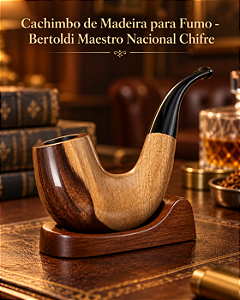 Cachimbo de Madeira para Fumo - Bertoldi Maestro Nacional Chifre