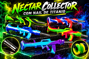 Nectar Collector de Silicone Formato Rifle com Nail de Titânio