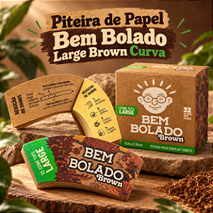 Piteira de Papel Bem Bolado Large Brown Curva