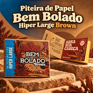 Piteira de Papel Bem Bolado Hiper Large Brown