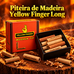 Piteira de Madeira Yellow Finger Long