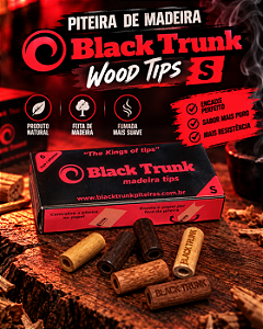 Piteira de Madeira Black Trunk Wood Tips S