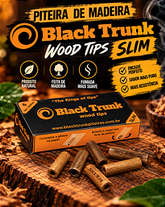 Piteira de Madeira Black Trunk Wood Tips Slim