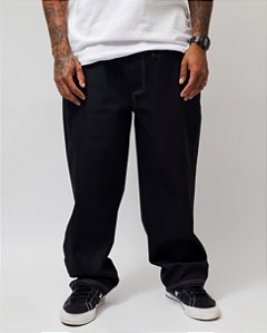 Calça Balão Preta em Jeans