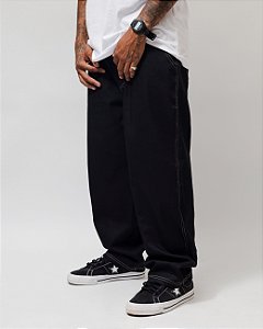 Calça Balão Preta em Jeans