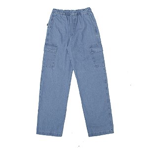 Calça cargo jeans clara juvenil
