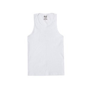 Camiseta regata canelada branca