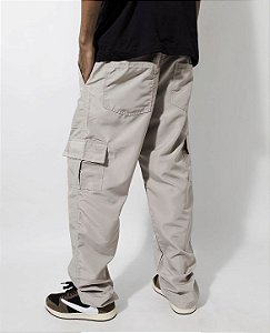 Calça Cargo Rip Stop Bege (borracha)