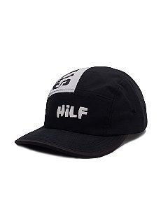 Boné five panel Hilf Streetwear (branco e preto)