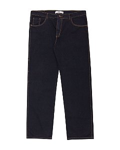 Calça Reta jeans grafite/ocre (cinto)