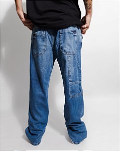 Calça Reta Carpinteiro AZUL (marmorizada)