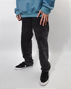 Calça Reta jeans Marmorizada