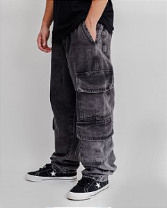 Calça Cargo Super Baggy 4 bolsos ( MARMORIZADA)