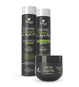 Kit Carvão Ativado c/ Argila Preta Thyrre Cosmetics (3 Passos) 300ml