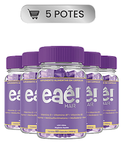 Eaê! Hair - 5 Potes - 300 Capsulas