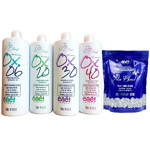 Kit Pó Descolorante Azul + Água Oxigenada Profissional Clareia Até 9 Tons Ultra Clareador Eaê! Cosméticos