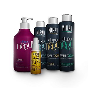 Noturno Capilar + Óleo de Argan 30ml + Reabilitação 3 Passos - Mirai