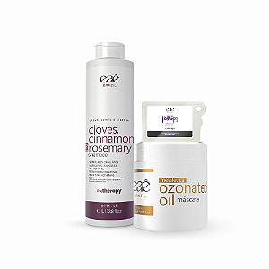 Shampoo Cravo Terapia 1 l + Máscara Melaleuca + Cápsula Terapia