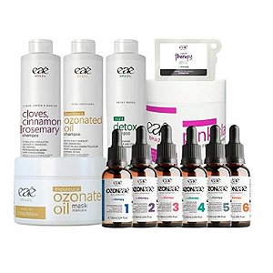 Kit Terapia Capilar Completa 1000 ml Tratamento Intenso Contra Oleosidade, Queda e Dermatite Eaê Brasil