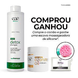 Kit Terapia Capilar - Shampoo Detox Mint, Capsulas Therapy e Máscara Ozonated Oil + Brinde