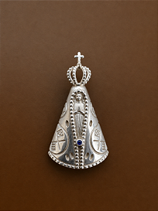 Pingente Aparecida 3 - Nossa Senhora Aparecida Prata 925
