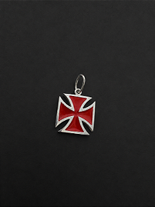 Pingente Cruz de Malta Resina - Vasco da Gama em Prata 925