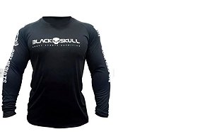 Black Skull Camiseta Dry Fit Manga Longa
