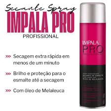 Impala Secante Spray Esmalte 400ml Oleo de Melaleuca