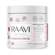 Raavi Pimenta Preta Creme Massagem 500g