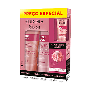 Eudora Siage Nutri Rose Kit Sh 250ml + Cond 125ml +Leave in 30ml