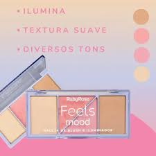 Ruby Rose Feels Mood Paleta de Blush e Iluminador